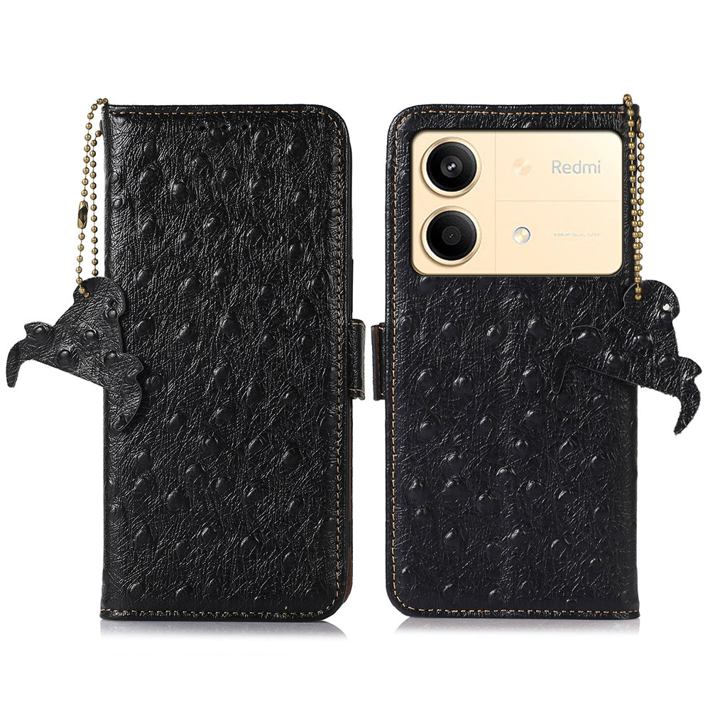 For Xiaomi Redmi Note 13R Pro 5G Wallet Case RFID Blocking Genuine Cow Leather Cover - Black For Xiaomi Redmi Note 13R Pro 5G Wallet Case RFID Blocking Genuine Cow Leather Cover - Black